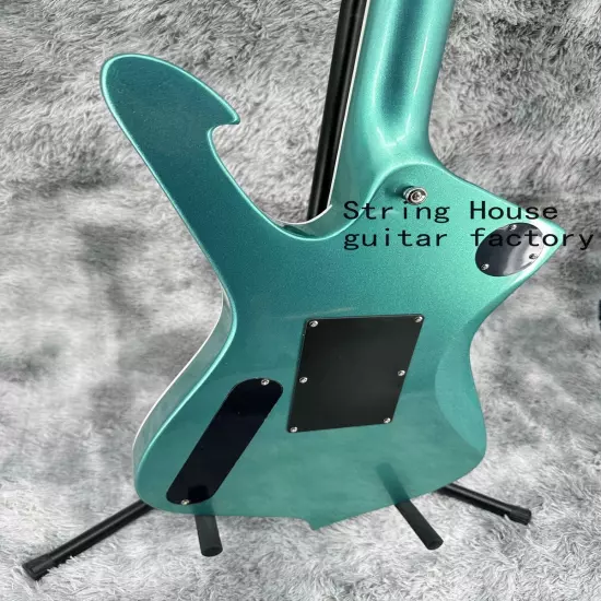 Mint Green Solid Electric Guitar White Star Chrome Part HH Open Pickup Fast Ship