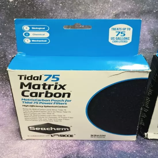 Lot of 2 Seachem Tidal 75 Matrix Carbon Pouch for Tidal 75 Power Filter Chemical