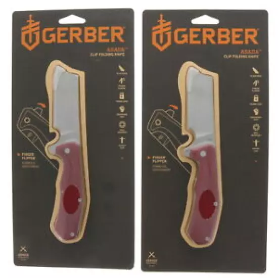 (2) Gerber Asada Cleaver Folding Knife Blade ~ New