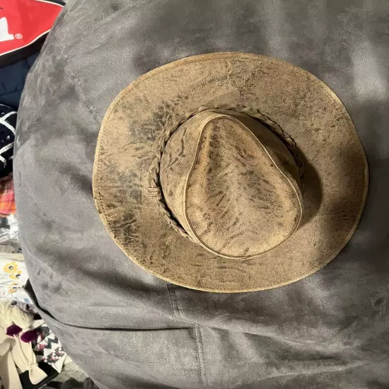 Henschel Hat Co. Tan/Brown Leather SM Western Cowboy