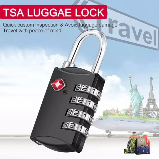 Travel Lock 2 Pack, Luggage Locks TSA Approved for Suitcase, Backpack, Briefcase