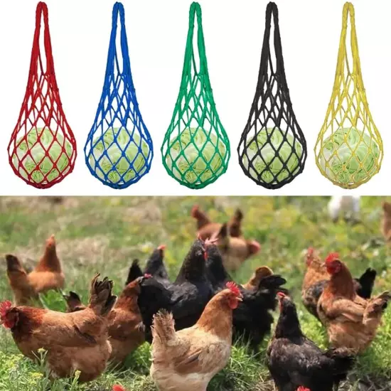 5Pcs Reusable Chicken Vegetable String Bag,Poultry Feeding Tool for Hens,Duck