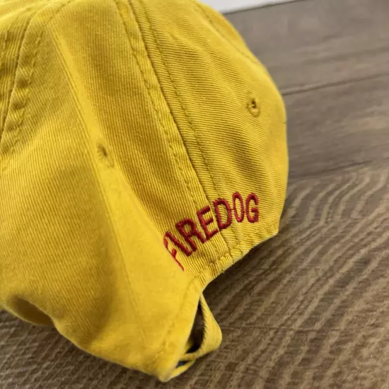 Firedog Hat Firedog Yellow Hat Adjustable Adult Size Hat Yellow Cap