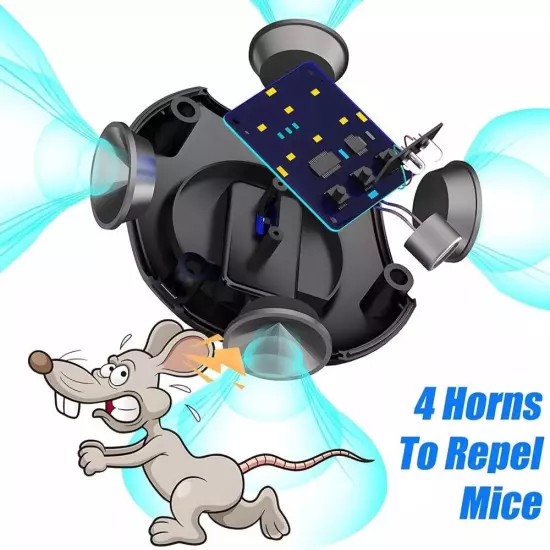 4-in-1 Ultrasonic Rodent Repellent Pest Squirrel Repeller Mouse Rat Deterrent US