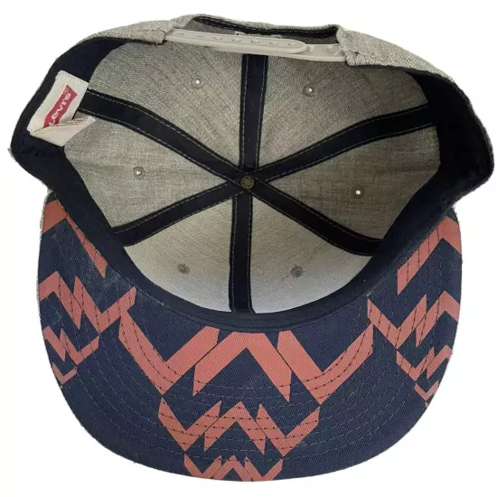 Levi's California Bear Adjustable Snapback Hat Cap Gray White Rust Blue Star