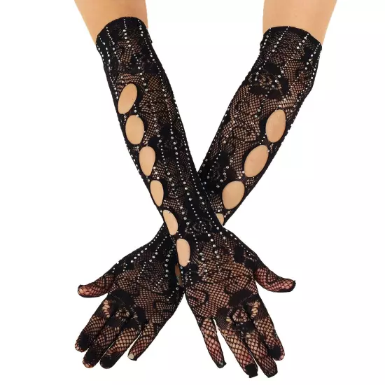 Womens Arm Warmer Breathable Opera Sleeves Comfortable Long Gloves Fishing Net