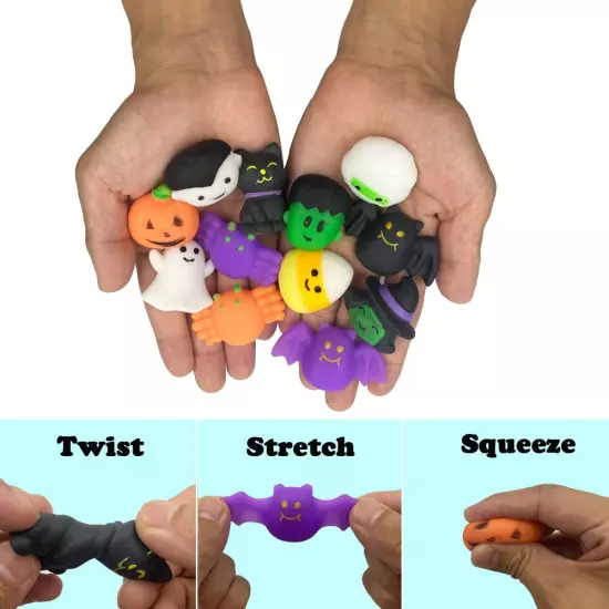 48 PCS Halloween Mochi Squishy Toys Squishies Halloween Toys for Kids Girls Boys