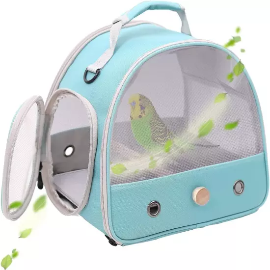 Small Bird Parrot Travel Carrier Bag Standing Perch Tray Breathable Portable