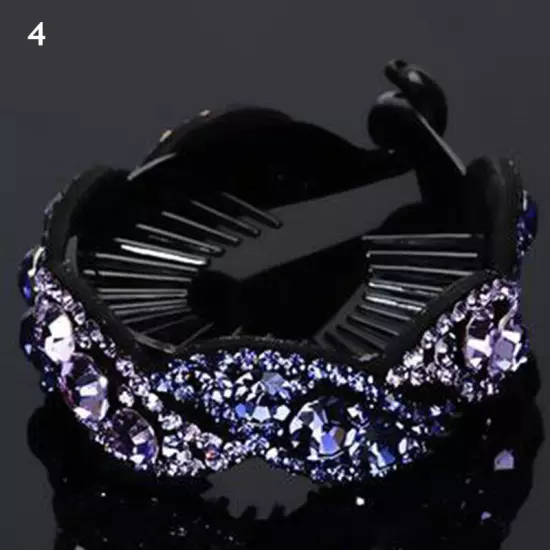 Rhinestone Flower Hair Claws Women Crystal Bird Nest Twist Clip Hairpin Headwear