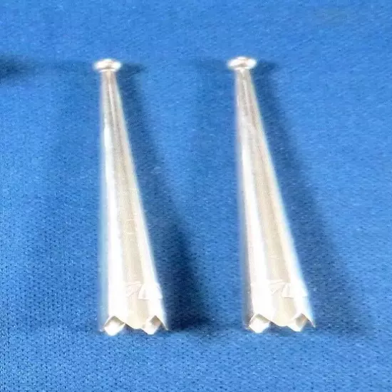 ONE pair NEW Sterling Silver BOLO TIPS beaded .925 bola tie tips SHIPS FREE