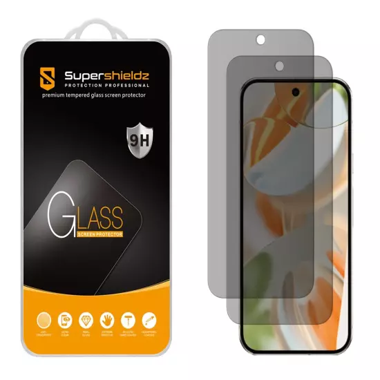 2x Supershieldz (Privacy) Tempered Glass Screen Protector for Google Pixel 9 Pro