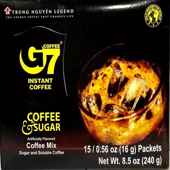 G7 2-In-1 Coffee & Sugar Instant Coffee 15 Sachets x 16g(Pack of 12)~6/15/2025