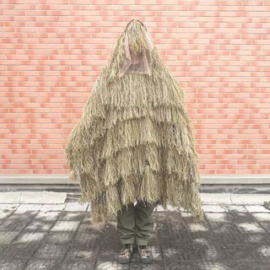 Camouflage Ghillie Suit Cloak Woodland Clothing Outdoor Jungle Hunting Poncho