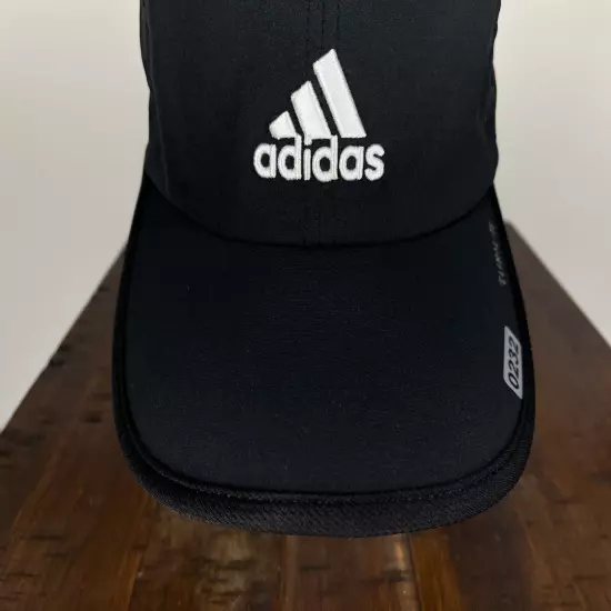 Adidas Hat Cap Strap Back Adult One Size Black Polyester Spandex Climalite Golf