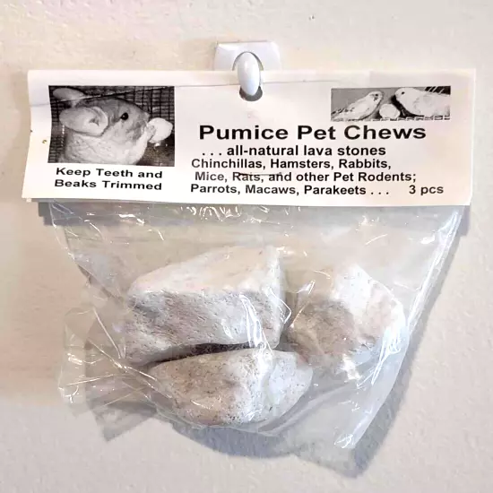 Pumice Pet Chews 15 piece bird chinchilla stones 5 bags - 3 stones per bag