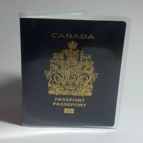 Canadian Canada Clear Plastic Vinyl Passport Cover Protector Holder