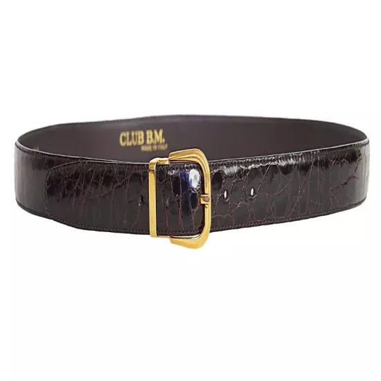 Club B.M Men's Genuine Caiman Crocodile Belt Brown Size 42