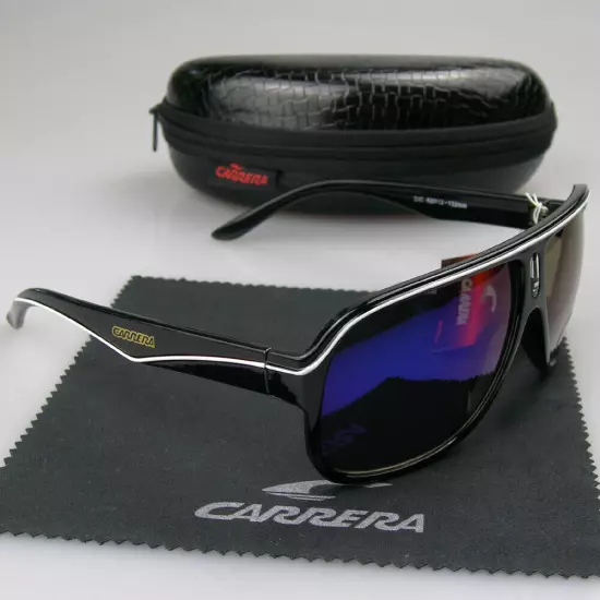 Men Women Retro Sunglasses Unisex Square Bright Black Frame Carrera Glasses C19