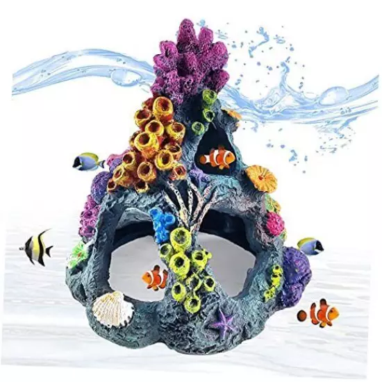  Aquarium Coral Decorations Fish Tank Decor, Betta Resin Artificial Landscape 1