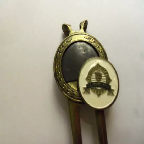 Vintage Golf Design Brass Divot Tool Money Clip Ball-Marker USA patent