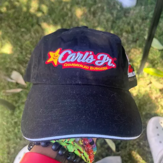 Rare Carl's Jr. Employee Hat 47 On Your Sidelines Friday 11 PM Strapback Hat