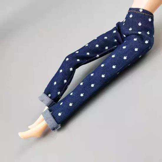 Fashion Floral Jeans Leather Pants Trousers 11.5" Doll Clothes 1/6 Accessories