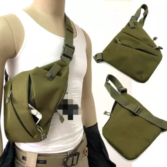 Shoulder Bag Tactical Handgun Storage Holster Left Right Pack Chest Bag Green