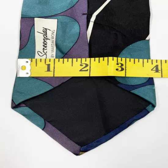 Screenplay By Martin Wong Jazz Art Deco Swing Silk Tie Men's 3.8" x 59"