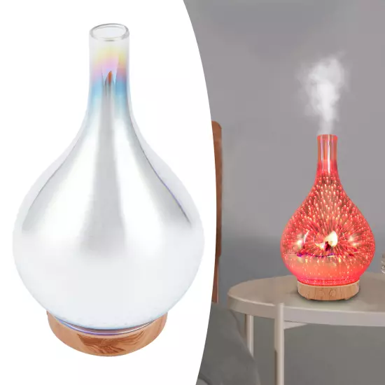 100ml Glass Essential Oil Aroma Diffuser Colorful Light Ultrasonic DS