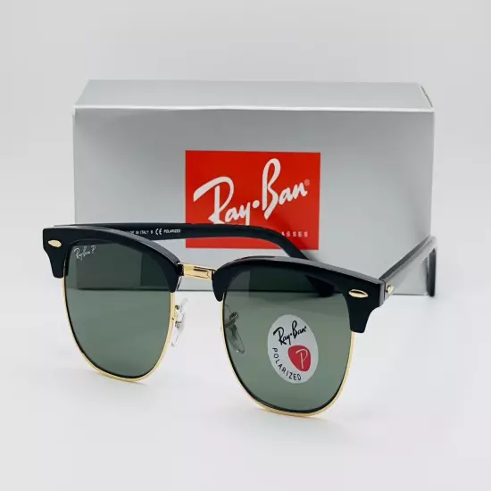 Ray-Ban Clubmaster 51mm Classic Unisex Sunglasses - Polarized Green Lens RB3016