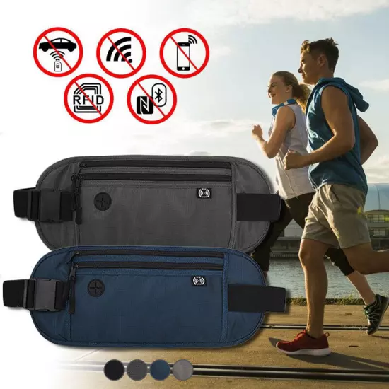 Travel Money Belt RFID Blocking Waterproof Waist Bag Fanny Pack Hidden Wallet