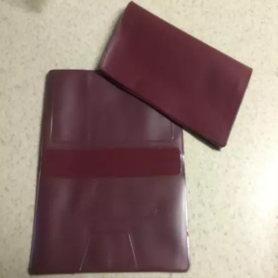 1 NEW BURGUNDY VINYL CHECKBOOK COVER WITH DUPLICATE FLAP 