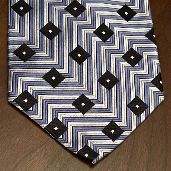 Hathaway Blue Black 100% Imported Silk Men’s Neck Tie Made In USA