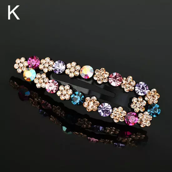 Women Girls Bling Crystal Hairpins Rhinestone Hair Clip Pins Barrettes Headwear