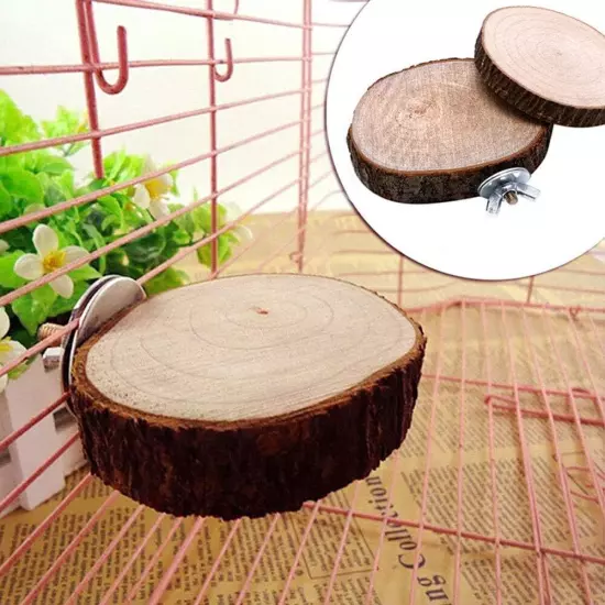 Natural Wood Perch Stand Toy for Small Medium Pet Bird Parrot Budgie... 