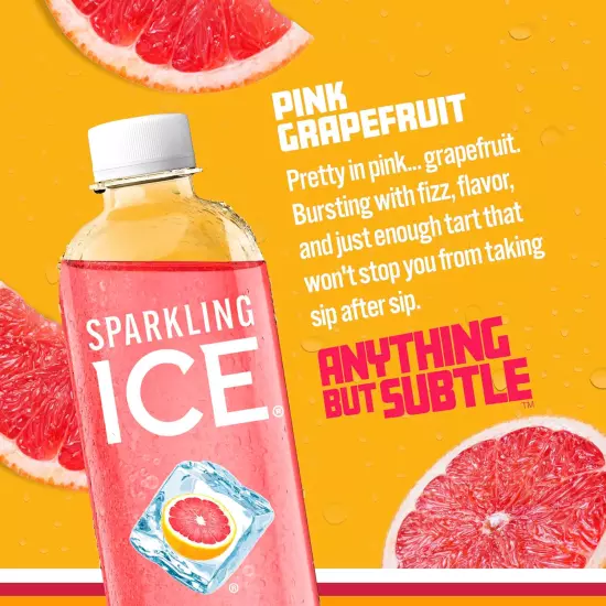 , Pink Grapefruit Sparkling Water, Zero Sugar Flavored Water, with Antioxidants 