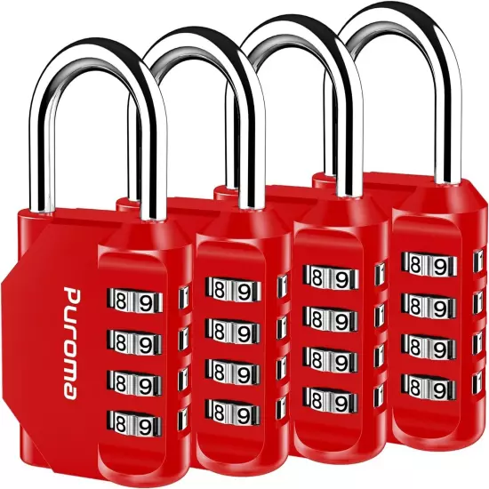 Puroma 1 Pack Combination Lock 4 Digit Locker Lock Outdoor Waterproof Padlock fo