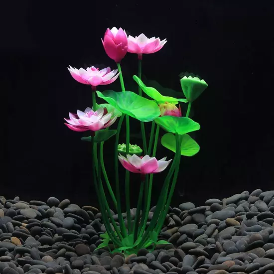 Artificial ,Lotus Decoration Aquarium Water Grass Decor Fish Tank Lan