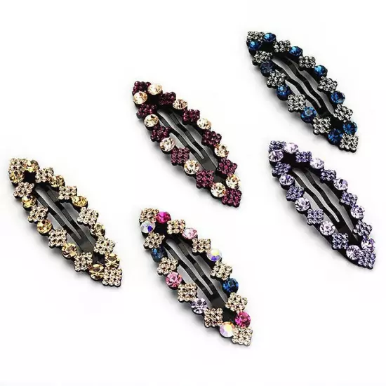 Women Girls Bling Crystal Hairpins Rhinestone Hair Clip Pins Barrettes Headwear