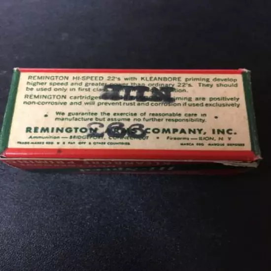 Vintage Remington Hi-Speed Kleanbore 22 Long Rifle box