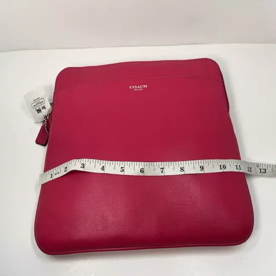 Coach New York Magenta Pink Leather Padded iPad Tablet Case New With Defect