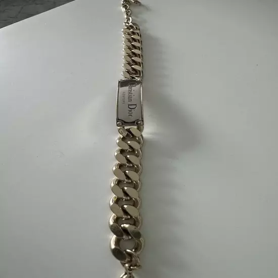 Christian Dior Homme Logo Engraved Chain Link Bracelet