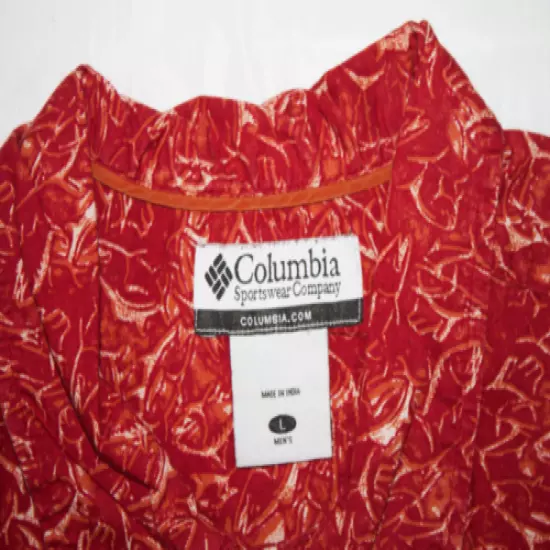 Columbia Mens Short Sleeve Button Front Shirt Size Large