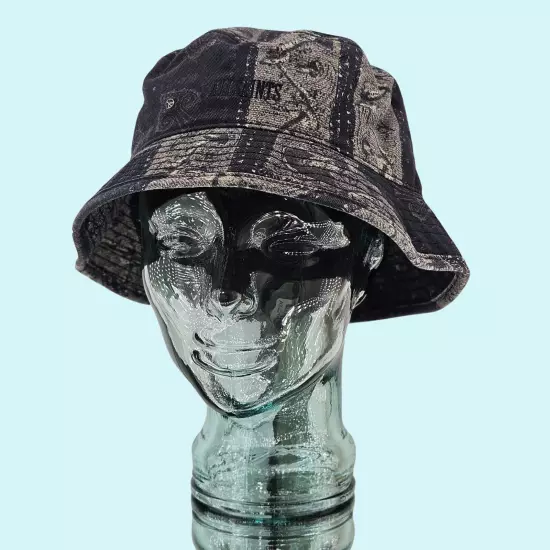 All Saints Hat Bucket Hat Black Bandana Print Summer Grunge Vacation Outdoor New