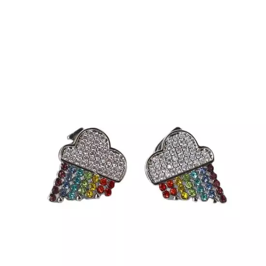 Kate Spade New York Silver Into The Sky Cloud Rainbow Stud earrings