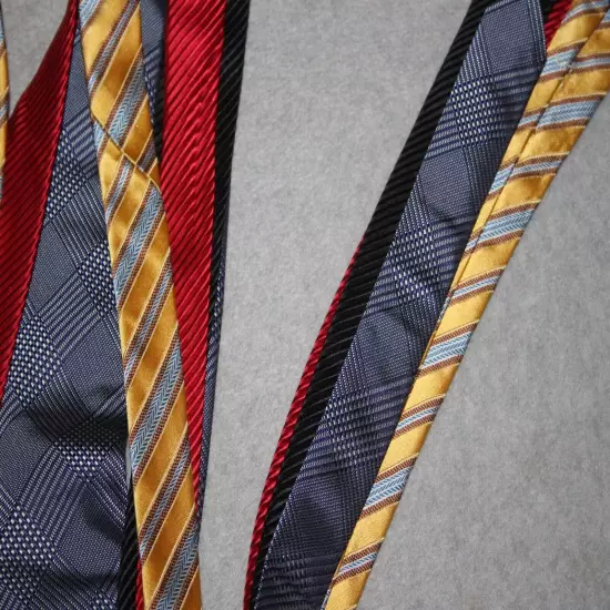 LOT of 4 DAVID DONAHUE Silk Ties Red Black Yellow and a Blue Plaid