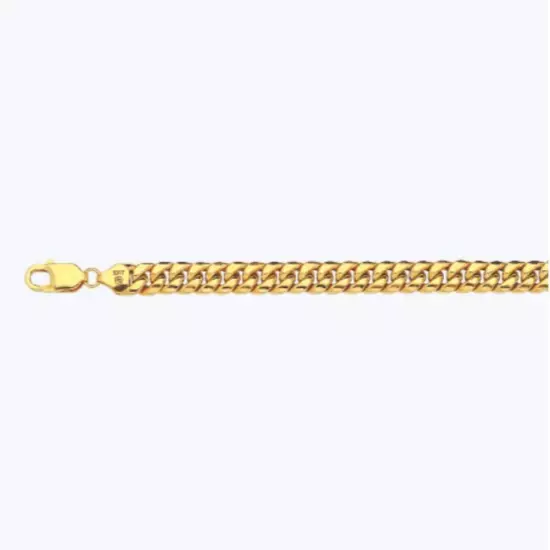 10k Yellow Gold 3mm-7.5mm Miami Cuban Chain Necklace Bracelet Size 7"-30" Hollow