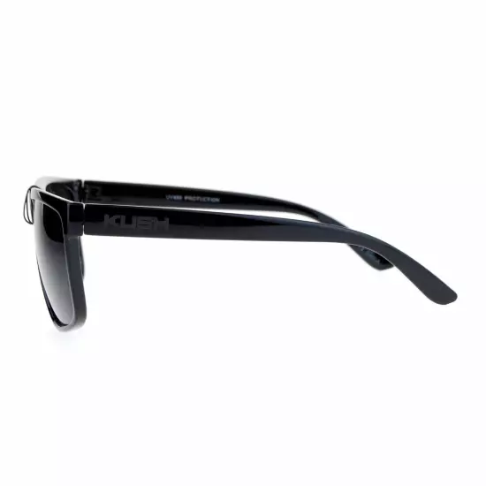 KUSH Sunglasses Classic Black Square Frame Unisex Fashion Shades UV 400