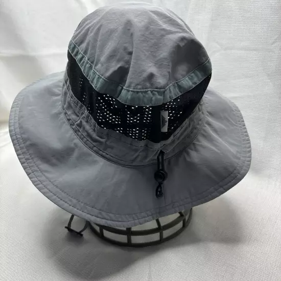 Fishing Hat Boonie Outdoor Mesh Hat Gray OS Front No Flop Brim Tough Sun Hiking