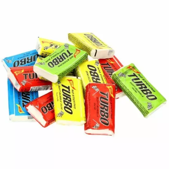 TURBO Chewing Bubble Gum Full Sealed BOX Collectible Wrappers Inside 100pcs